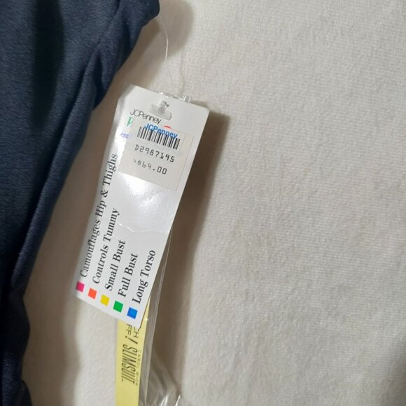 The Slim Suit Vintage 90s Swimsuit Floral & Black Size 22W New - Picture 6 of 7